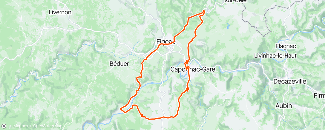 Map of the activity, viazac figeac faycelles St Pierre Toirac Foissac Capdenac Ht lunan N122 viazac