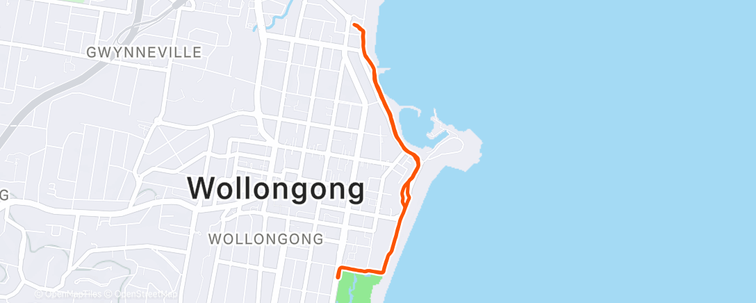 Map of the activity, Beach up and back