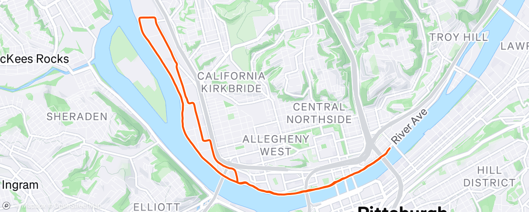 Map of the activity, Morning Run