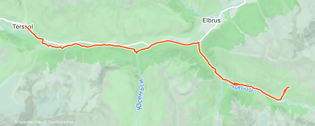 Map of the activity, Morning Hike