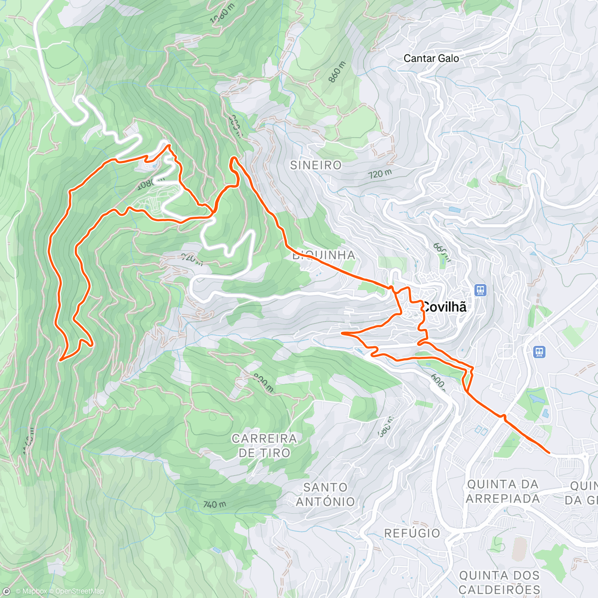 Map of the activity, Afternoon Run