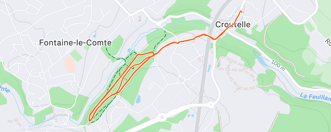 Map of the activity, Lunch Trail Run