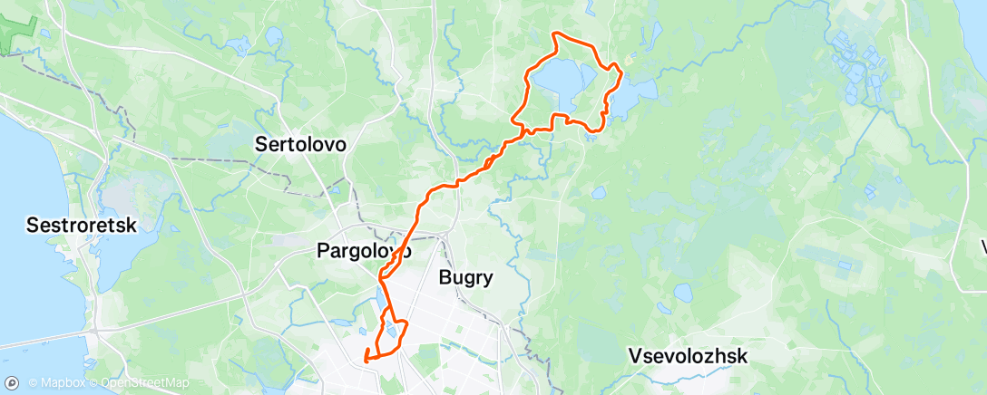 Map of the activity, Горный велозаезд (вечер)