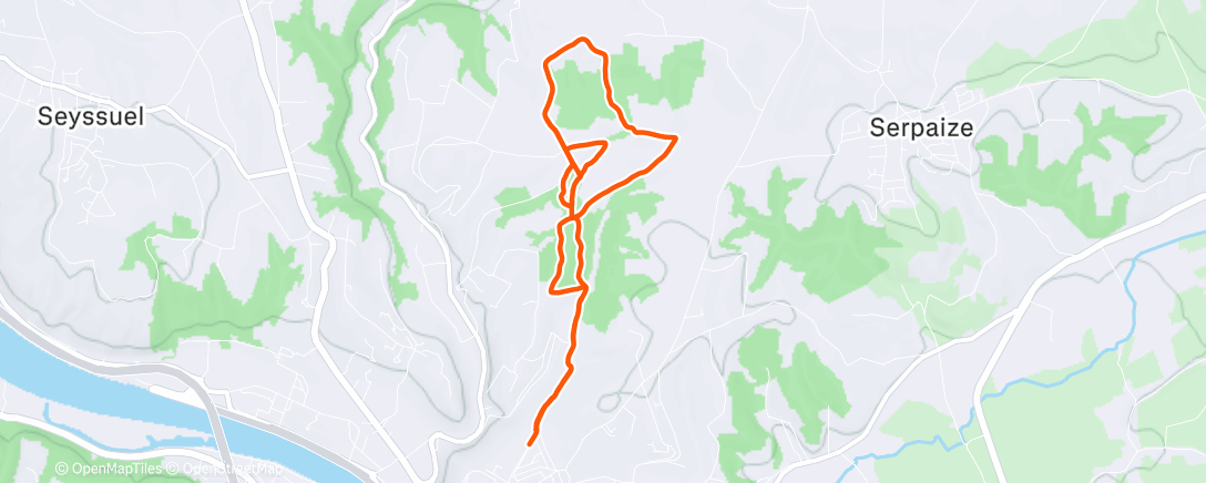 Peta aktivitas, Trail dans l'après-midi