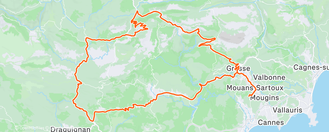 Map of the activity, Sortie vélo le matin