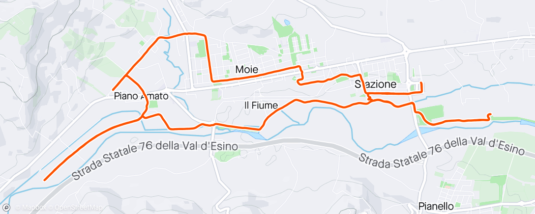 Map of the activity, Corsa pomeridiana