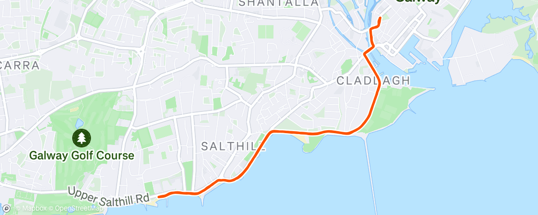 Map of the activity, Evening Run