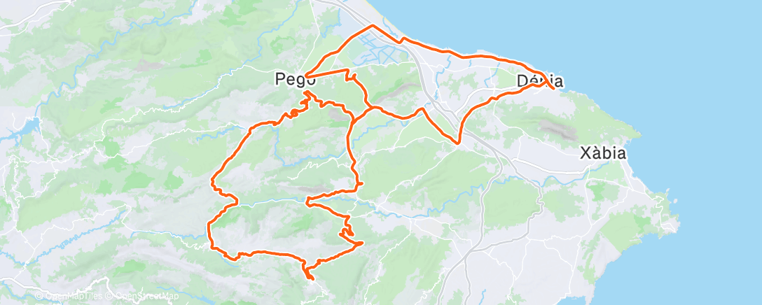 Map of the activity, Pedalata mattutina