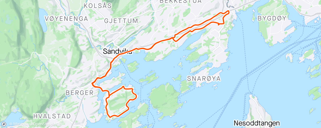 Mapa de la actividad (Nesøya rundt)