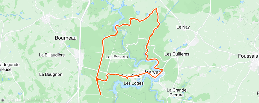 Map of the activity, Course à pied dans l'après-midi