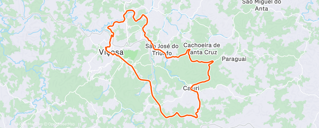 Map of the activity, Pedal sem parada