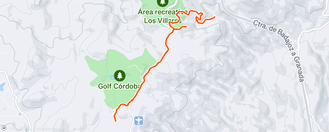 Map of the activity, Carrera de montaña a la hora del almuerzo