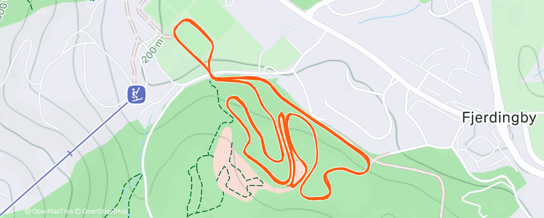 Map of the activity, Afternoon Nordic Ski