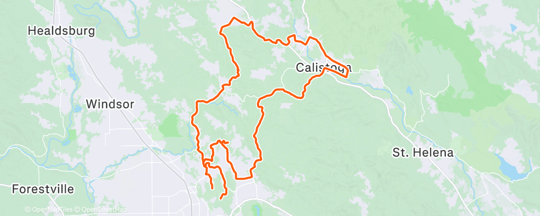 Map of the activity, Cycling