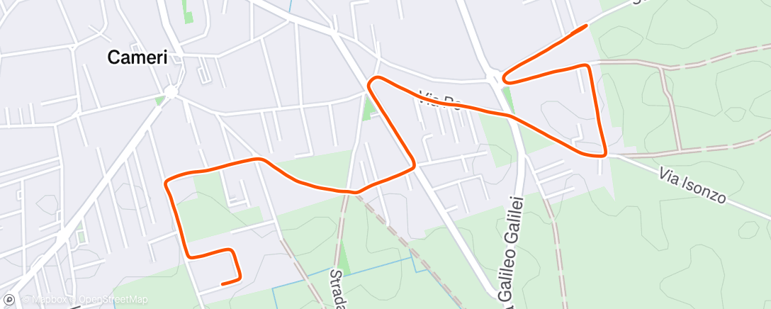 Map of the activity, 4 km warm up 🔥