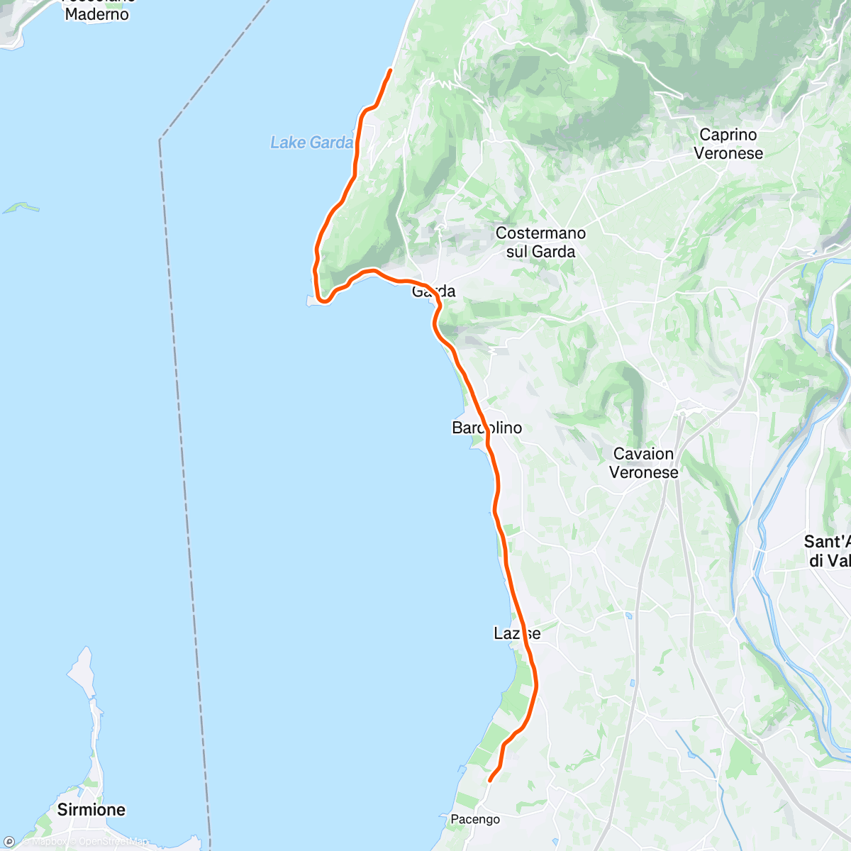 Map of the activity, ROUVY - Lago di Garda South East | Italy