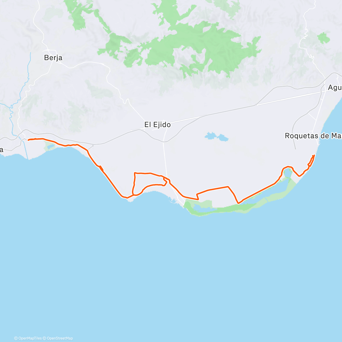 Mapa de la actividad (Bicicleta a la hora del almuerzo)