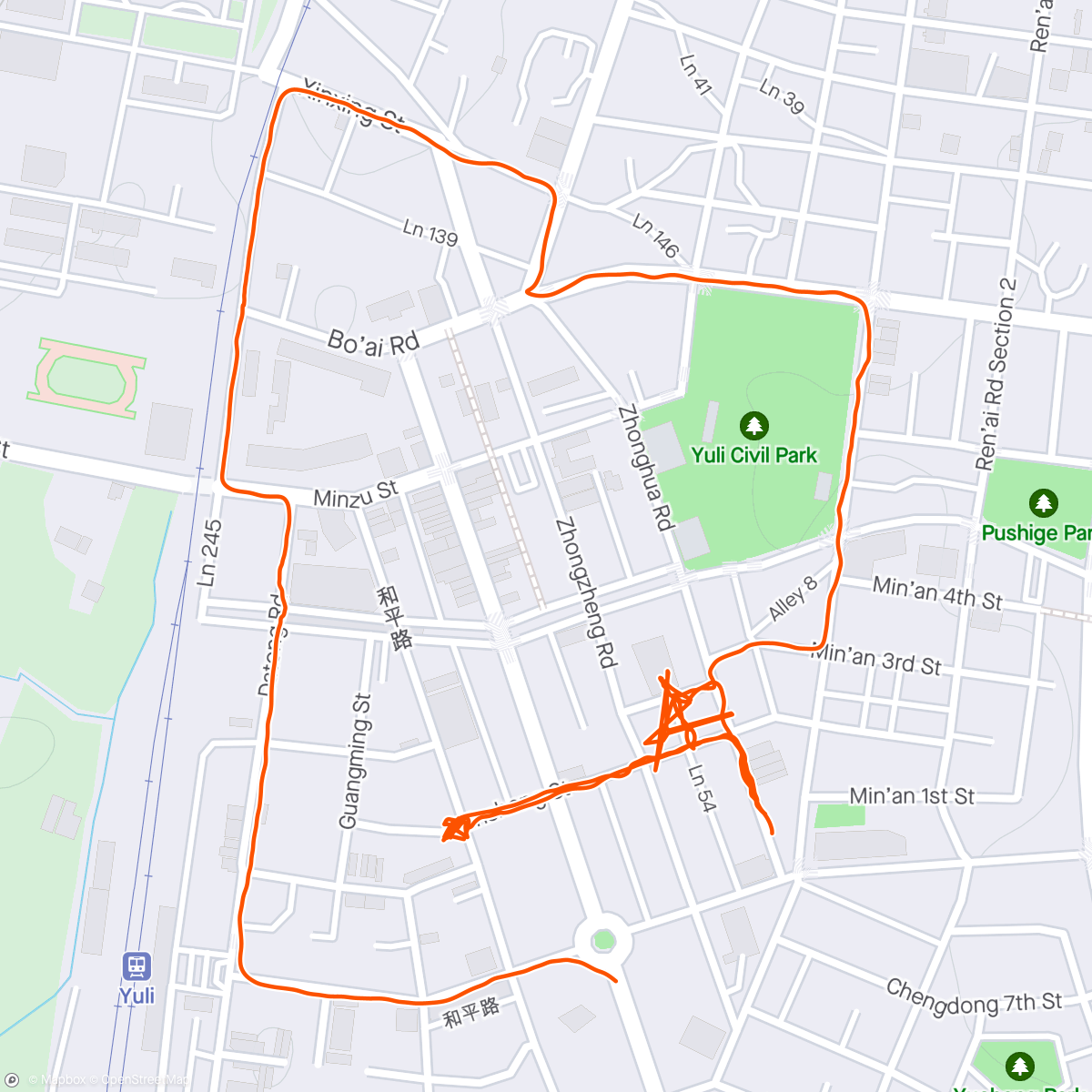 Mapa de la actividad, 晨間跑步