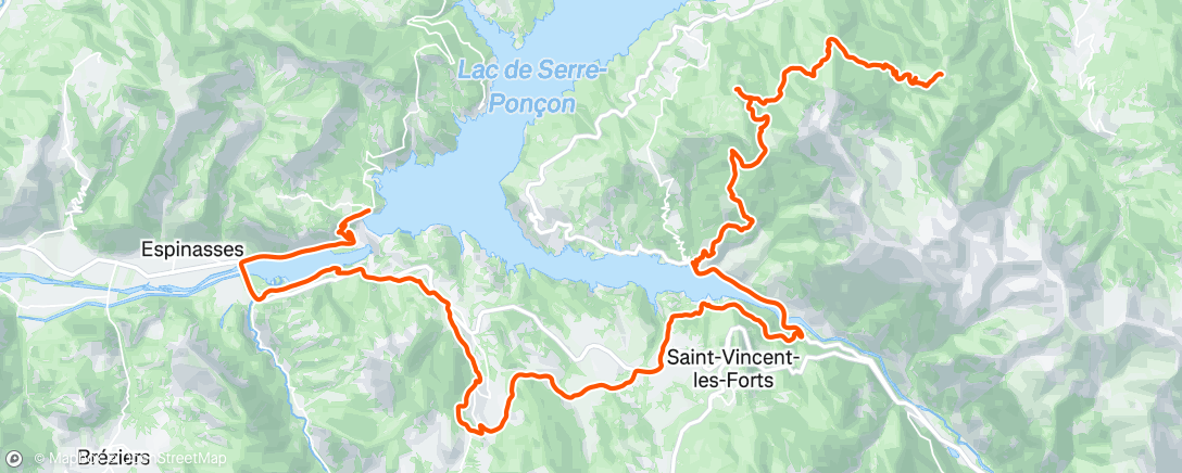 Map of the activity, Sortie vélo le midi