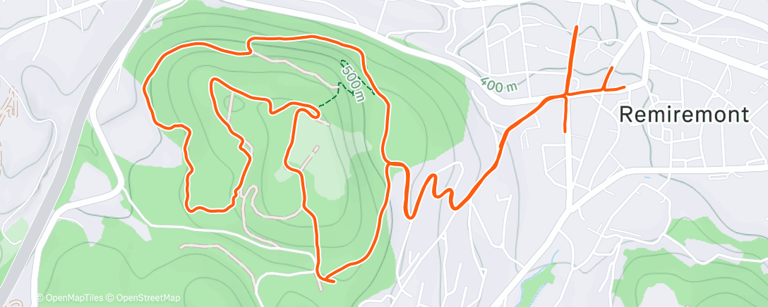 Map of the activity, Trail en soirée