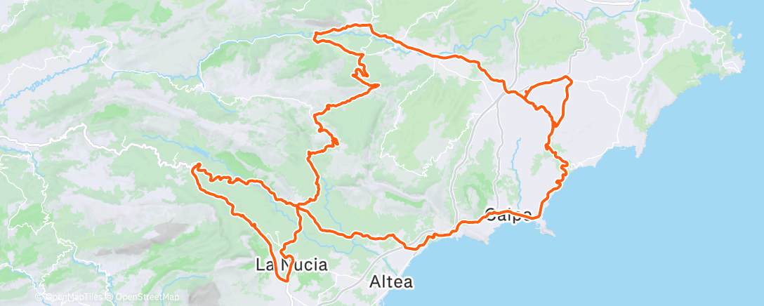 Map of the activity, Bicicleta por la mañana