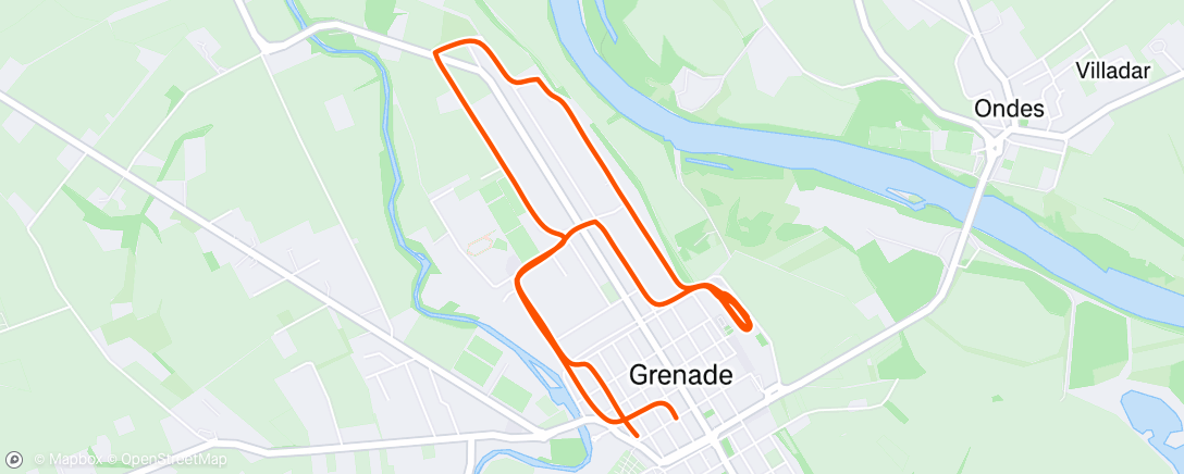 Map of the activity, 5*800 recup 2’ @vec l’ami Fred