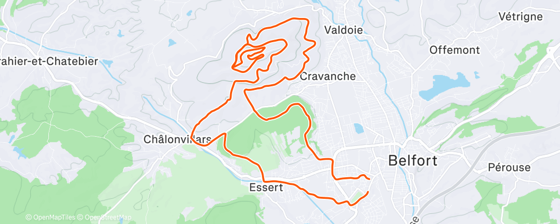 Map of the activity, Sortie 🚴vtt matin à la fraîche ❄️☁️tour du Salbert 🌳🌲👍