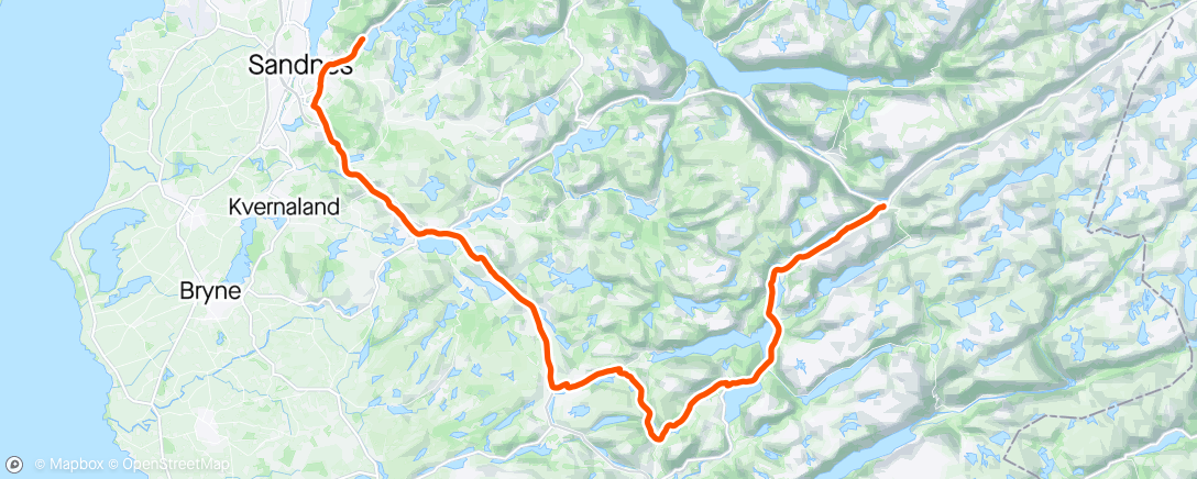 Map of the activity, Byrkjedalrunden del 1