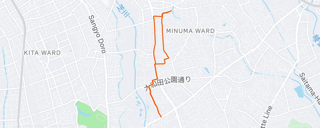 Map of the activity, 夕方のランニング
