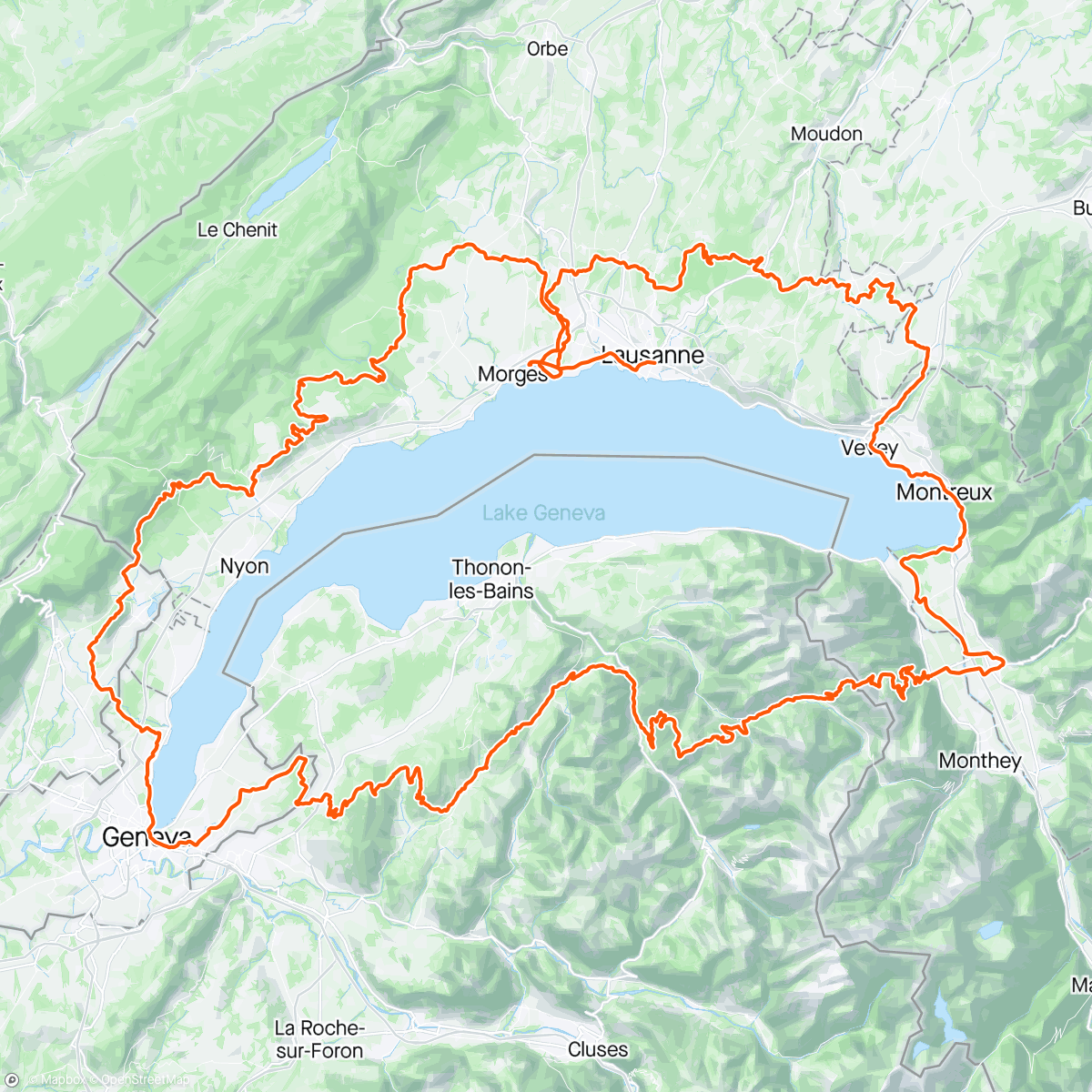 Map of the activity, Léman Gravel Challenge