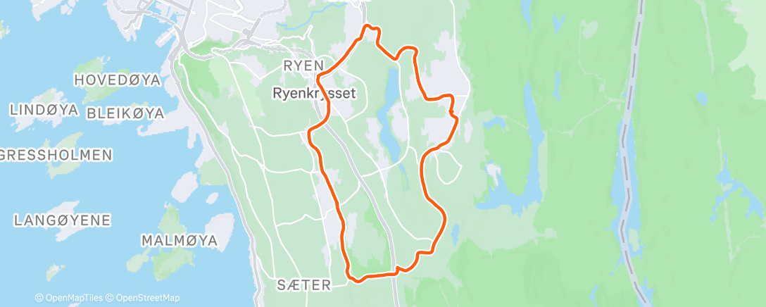 Map of the activity, Asfaltjogg