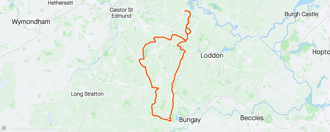 Mapa da atividade, Ashby Amblers Morning Ride
