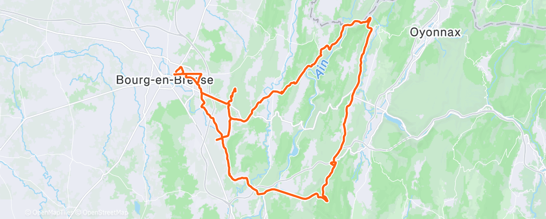 Map of the activity, Sortie vélo le midi