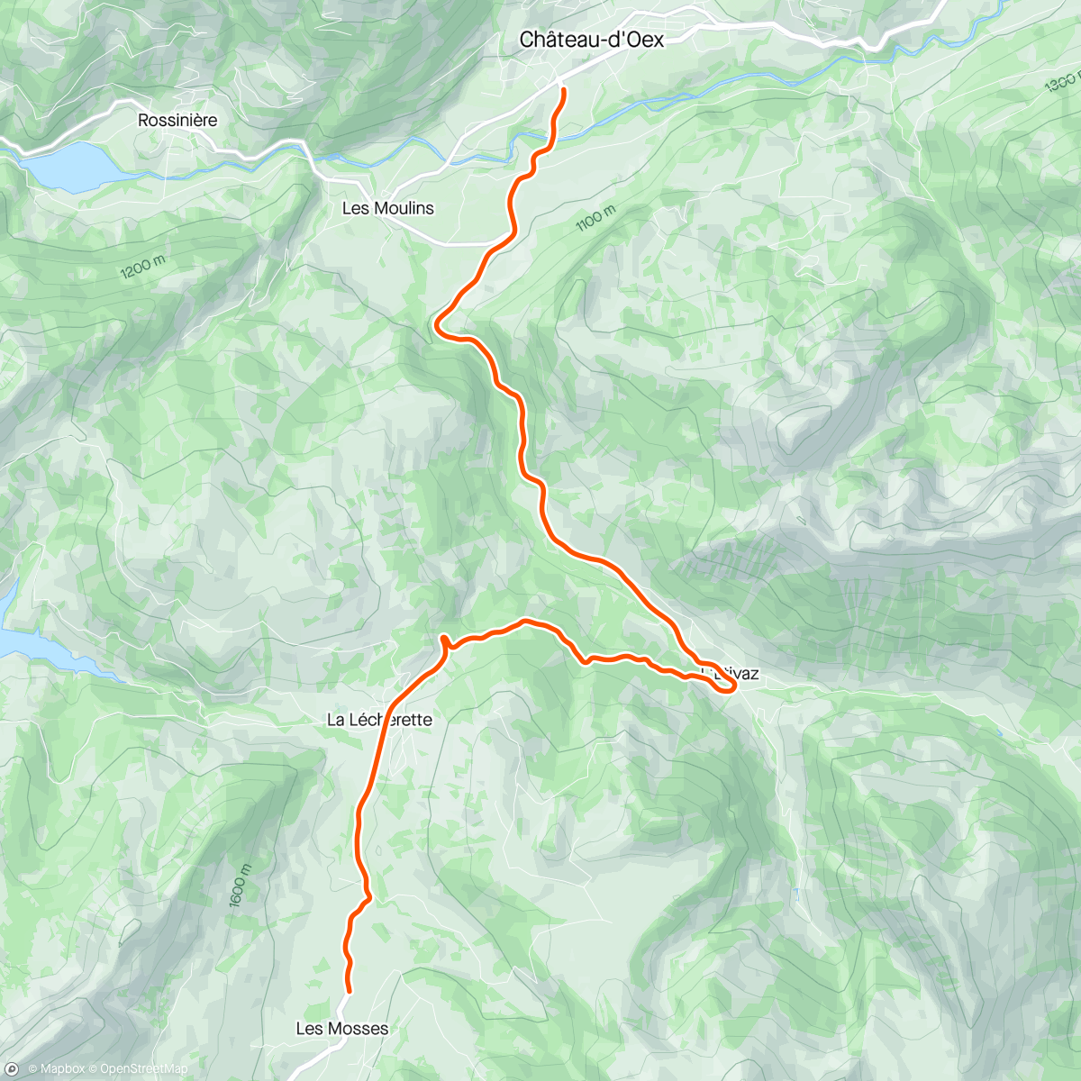 Map of the activity, BKOOL - Col des Mosses