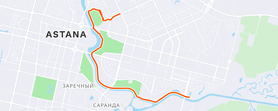 Map of the activity, Morning Run