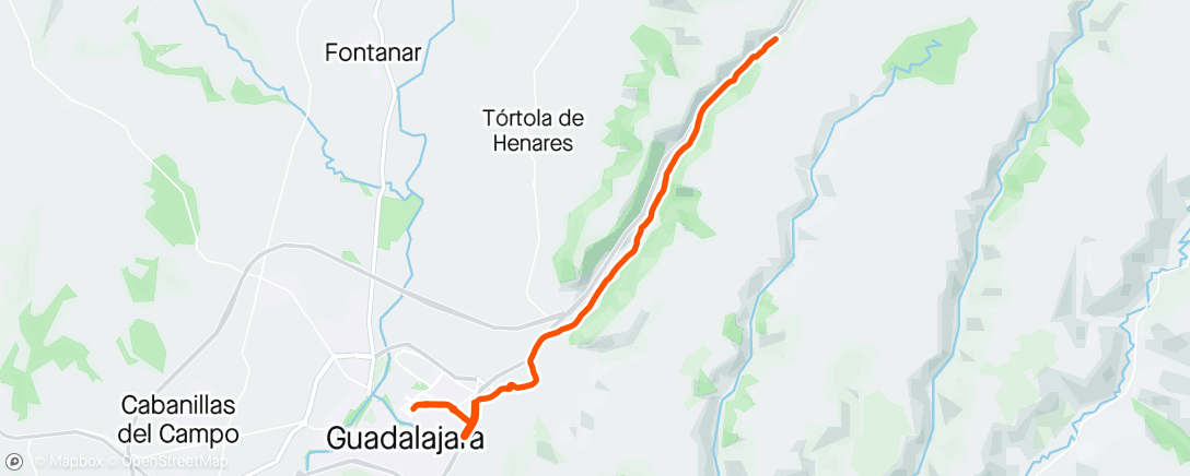 Map of the activity, Bicicleta al anochecer