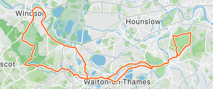 Route map for WINDSOR – CINNAMON CAFE – G1/2 52MI 1200FT G3 50MI 650FT