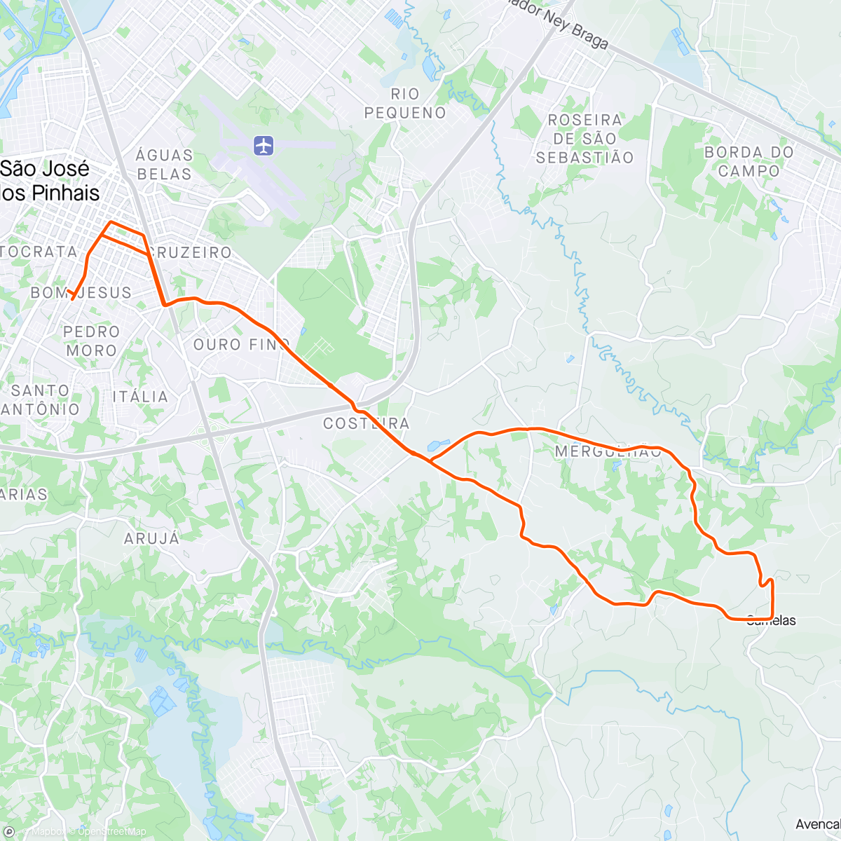 Mapa da atividade, Pedal no Caminho do Vinho com o grupo Pedal de TERÇA BIKE SHOP