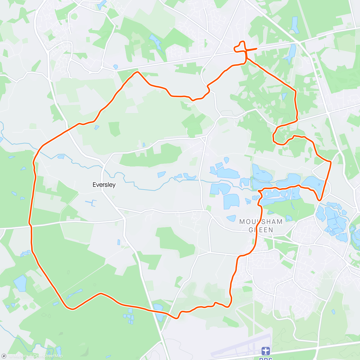 Map of the activity, Morning Run - trails & new shoes