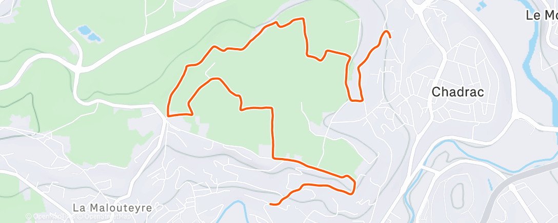 Map of the activity, Course à pied dans l'après-midi