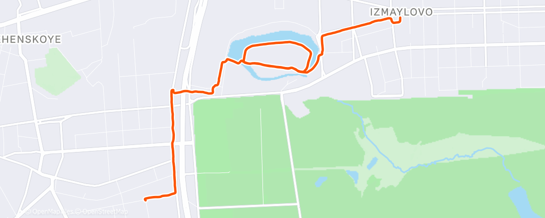 Map of the activity, Дневной забег