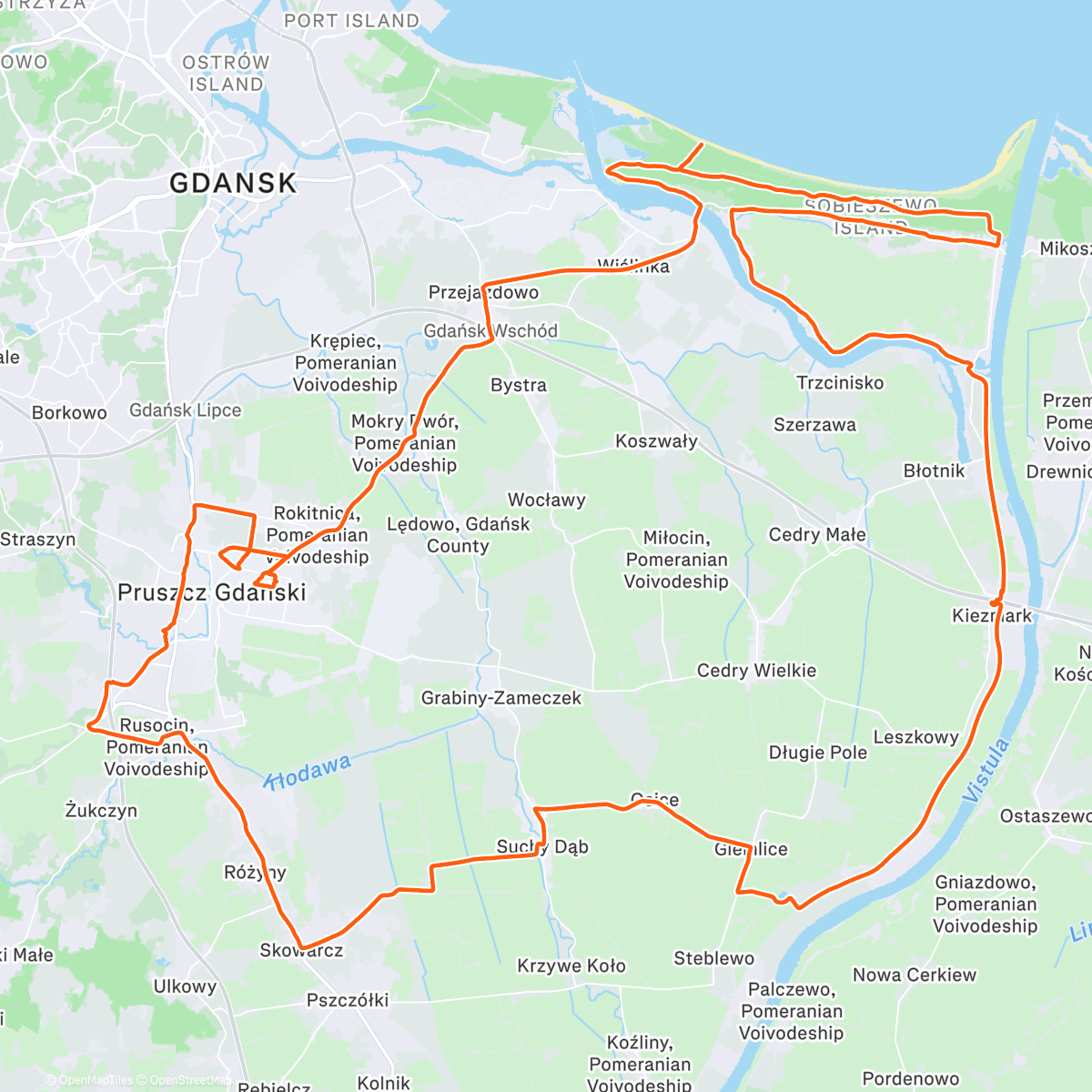 Map of the activity, Morning Gravel Ride
