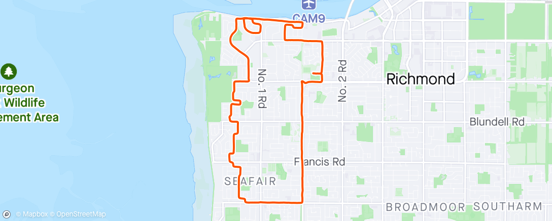 Map of the activity, A few km at race pace testing how the legs and lungs are feeling.