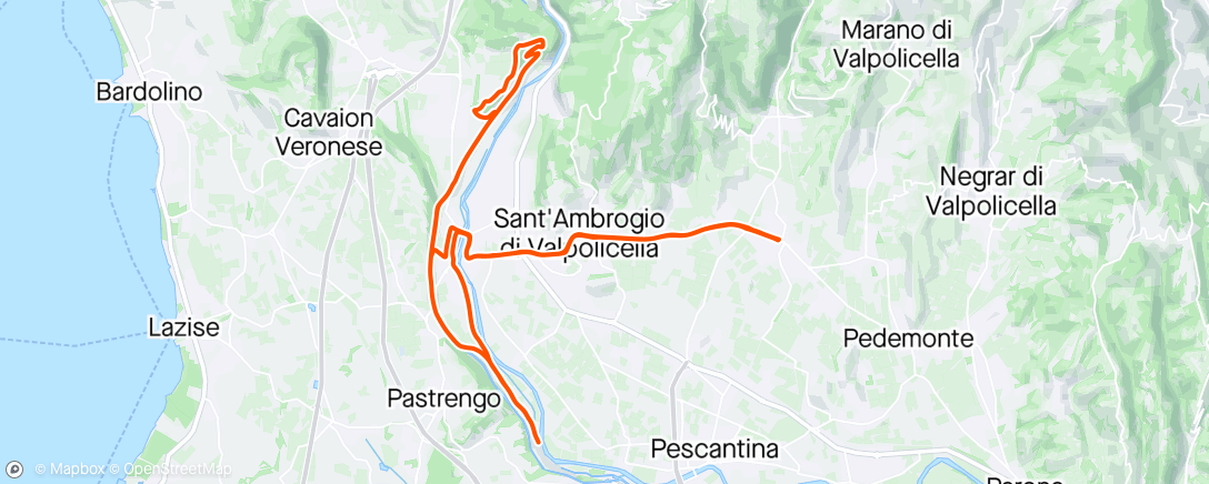 Map of the activity, Sessione di gravel biking serale