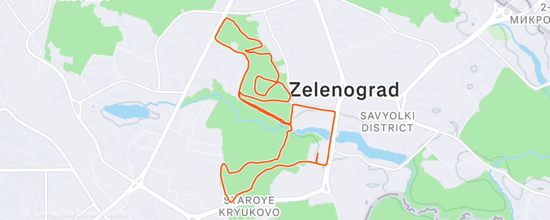 Map of the activity, Полуденный забег