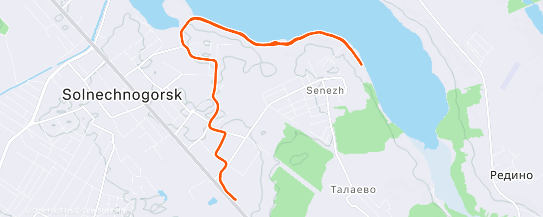 Map of the activity, Утренний забег