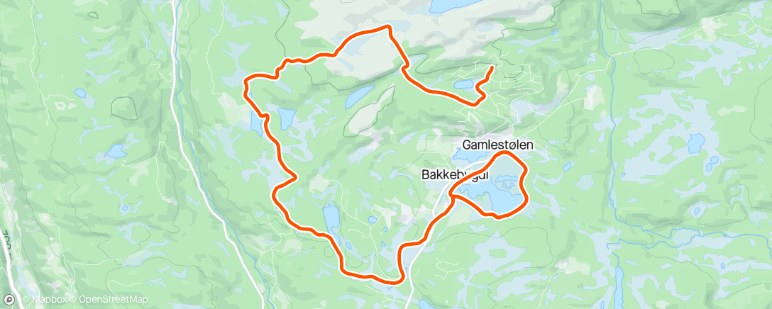 Map of the activity, Treningsøkt opp til hytta igjen 50/50 skate/staking