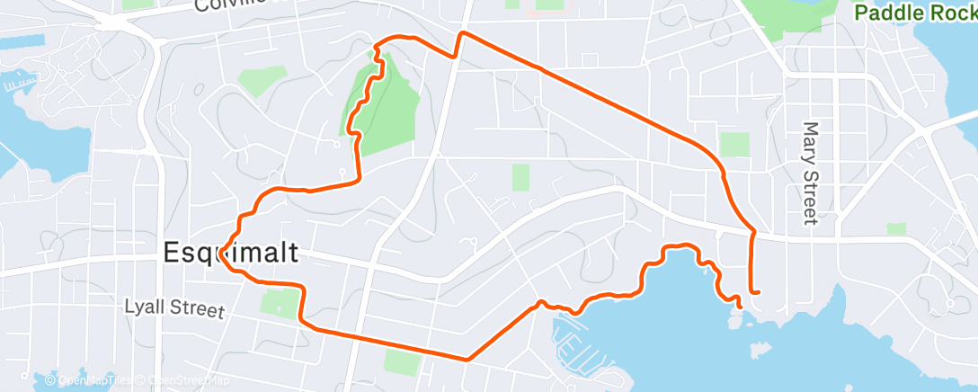 Map of the activity, Afternoon Run