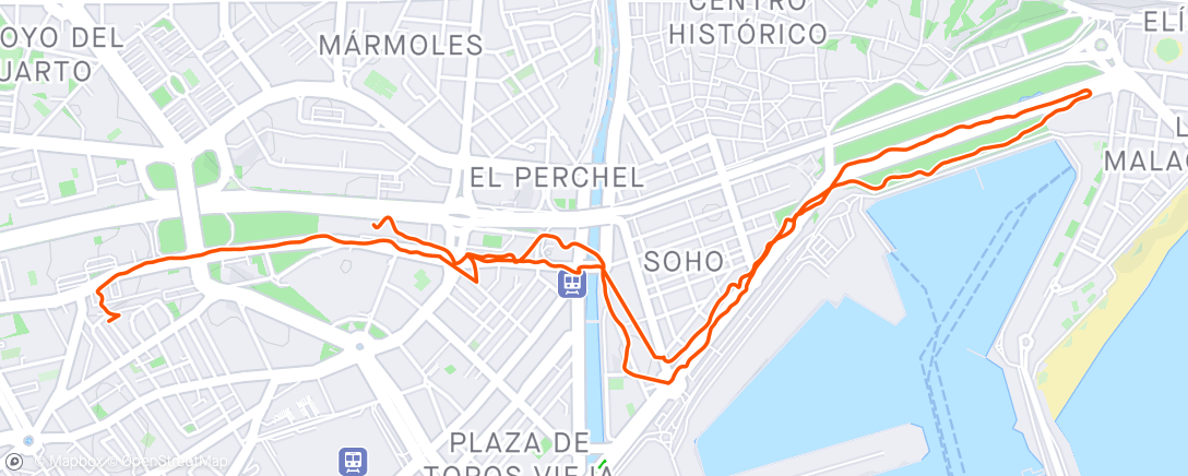 Karte der Aktivität „⛅ Málaga, Andalucía Evening Run”
