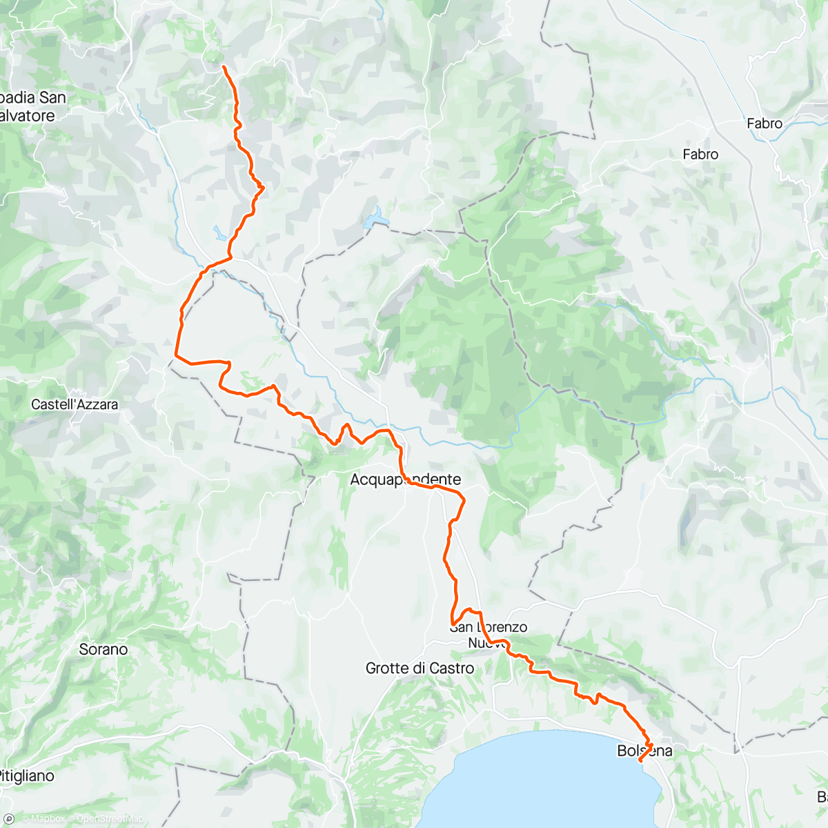 Mapa de la actividad, E5. RADICOFANI/BOLSENA